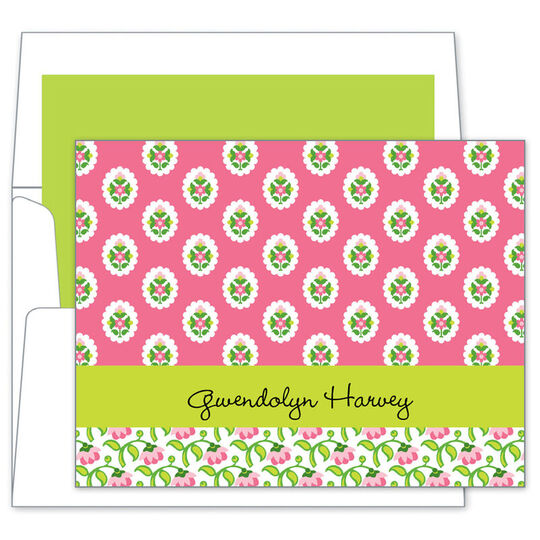 Block Provencial Pink Folded Note Cards